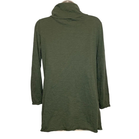 Neon Buddha Cowl Neck Tunic Sage Green Women’s XS Kangaroo Pocket Cotton - Picture 2 of 7